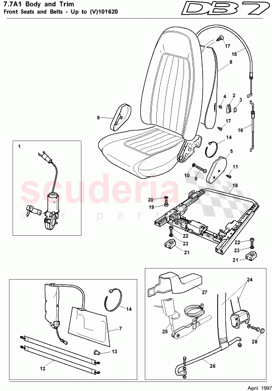 Front Seats and Belts (To VIN 101620) of Aston Martin Aston Martin DB7 (1997)