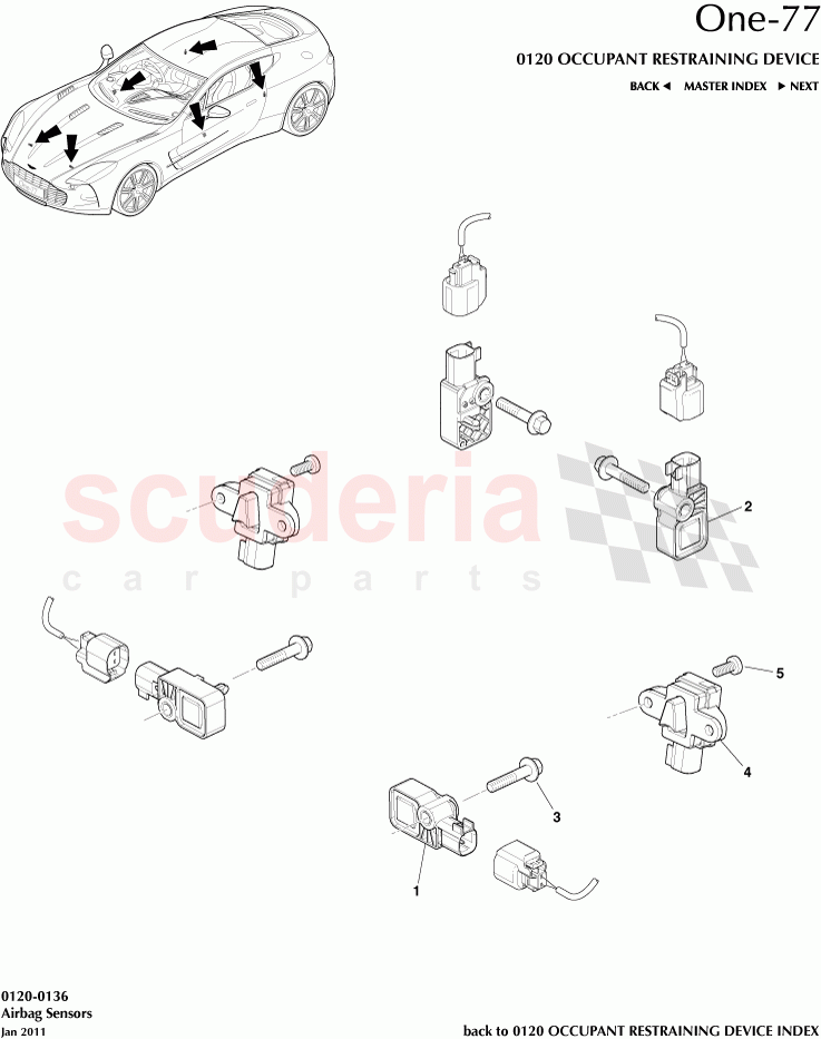 Airbag Sensors of Aston Martin Aston Martin One-77