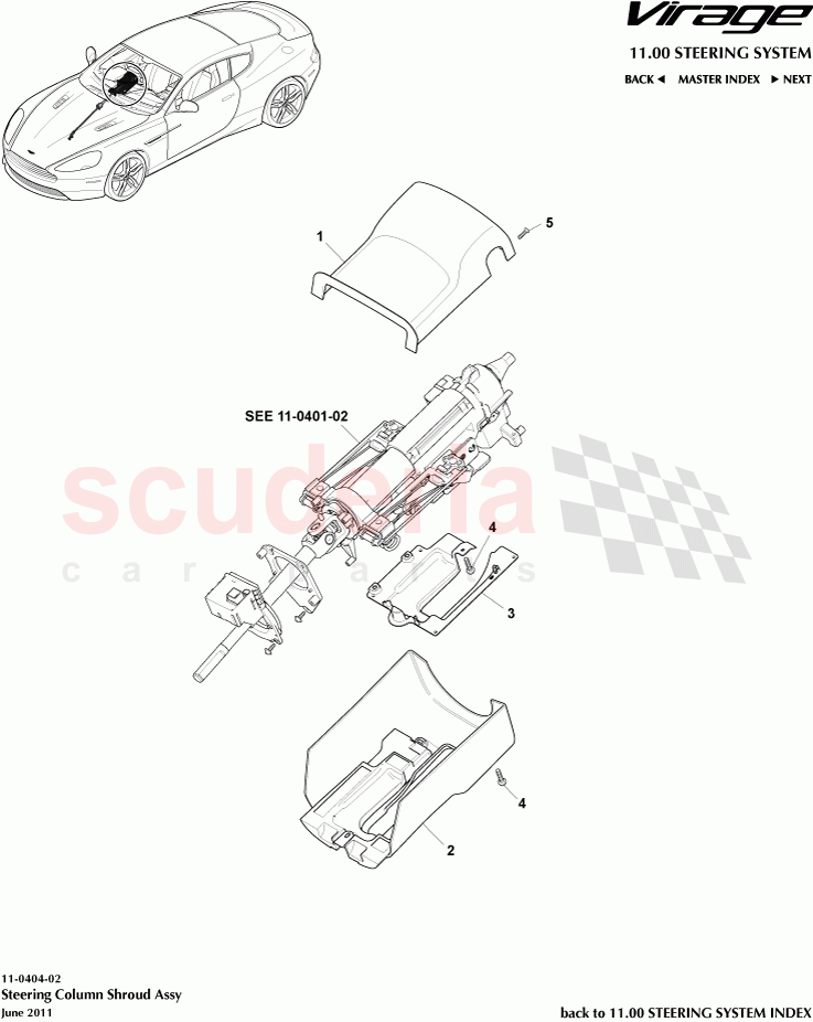 Steering Column Shroud Assembly of Aston Martin Aston Martin Virage