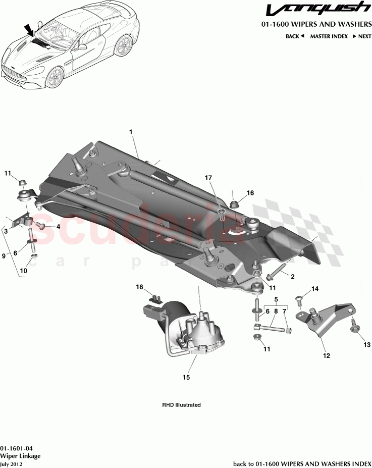 Wiper Linkage of Aston Martin Aston Martin Vanquish (2012+)