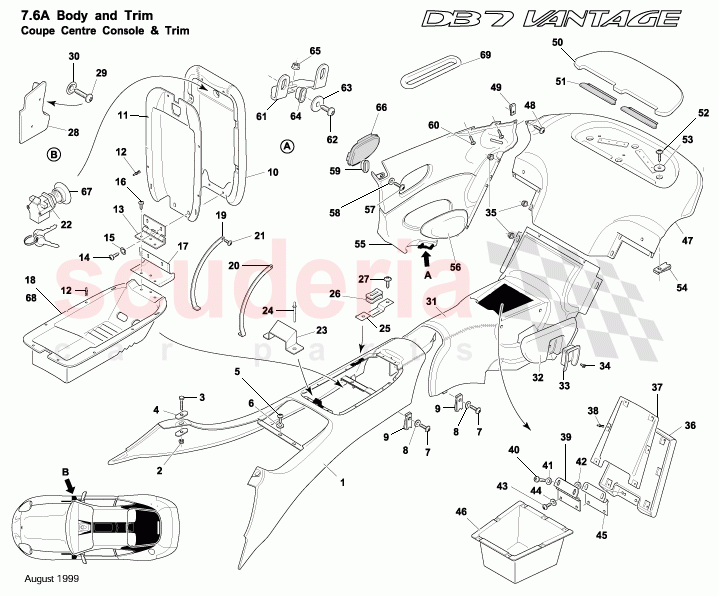 Coupe Centre Console and Trim of Aston Martin Aston Martin DB7 Vantage