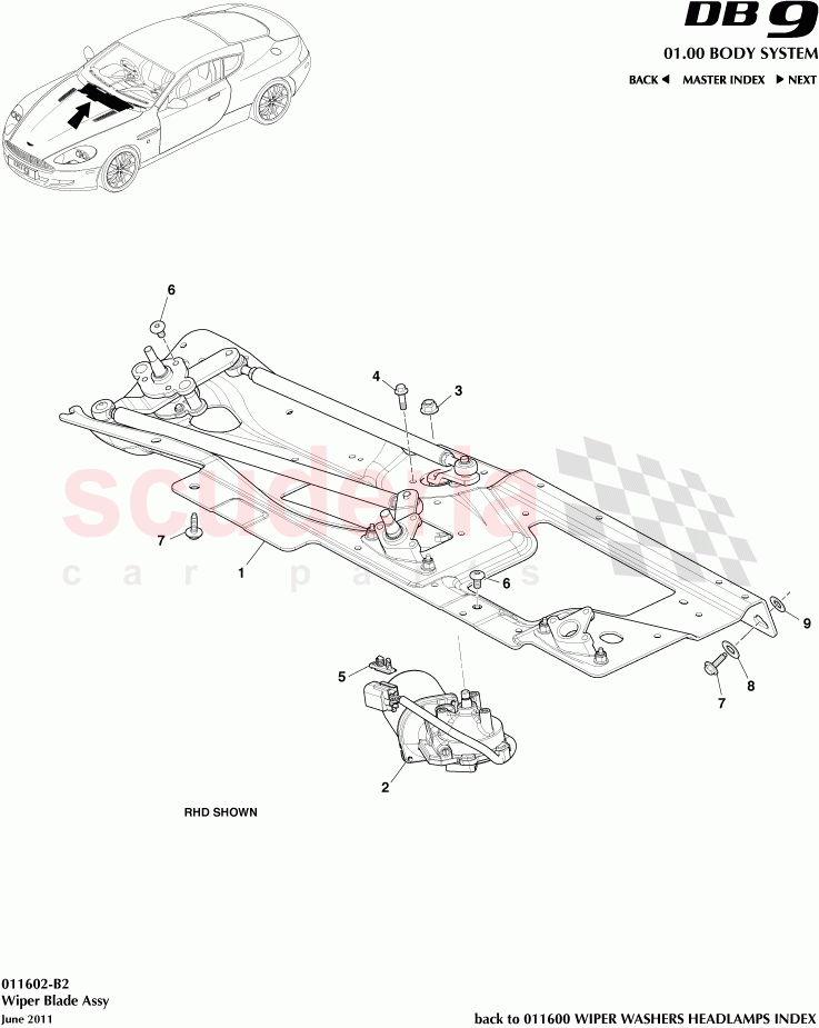 Wiper Blade Assembly of Aston Martin Aston Martin DB9 (2004-2012)