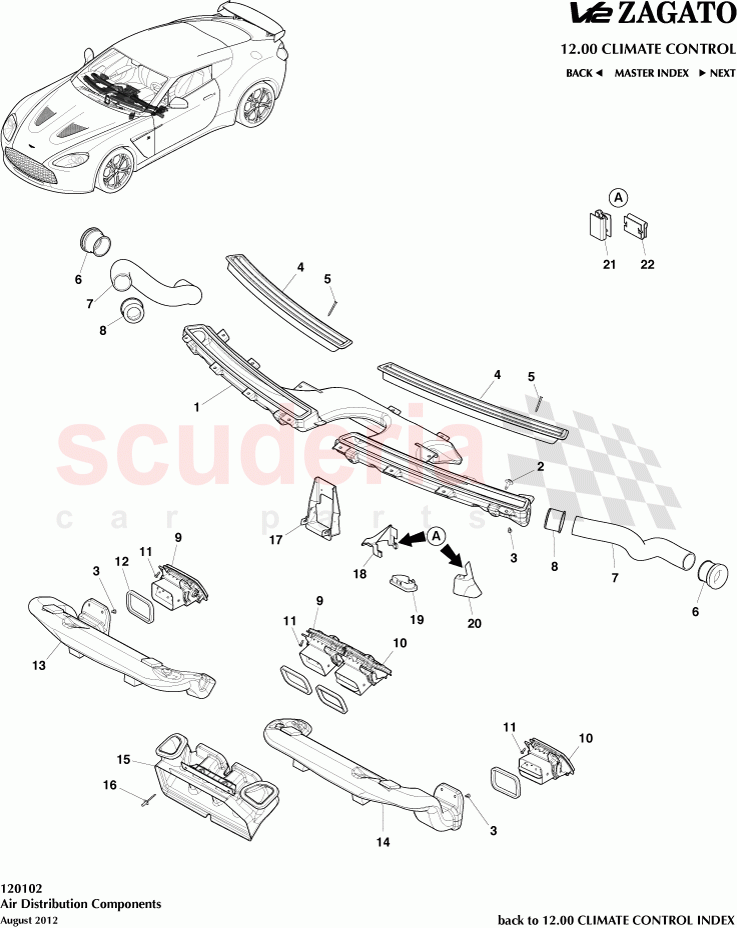 Air Distribution Components of Aston Martin Aston Martin V12 Zagato