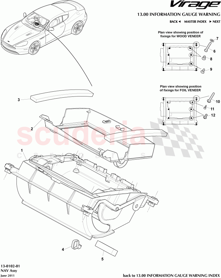 NAV Assembly of Aston Martin Aston Martin Virage