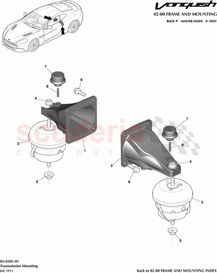 Transmission Mounting of Aston Martin Aston Martin Vanquish (2012+)