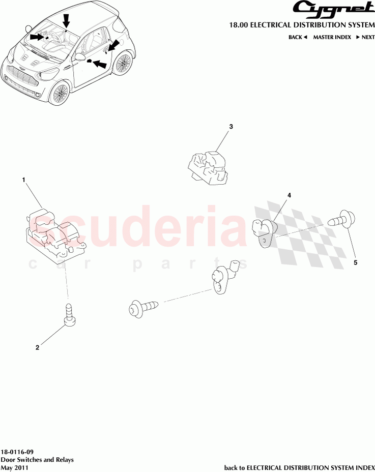 Door Switches and Relays of Aston Martin Aston Martin Cygnet