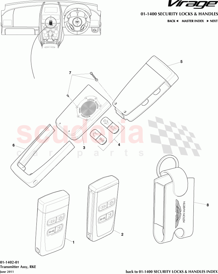 Transmitter Assembly, RKE of Aston Martin Aston Martin Virage