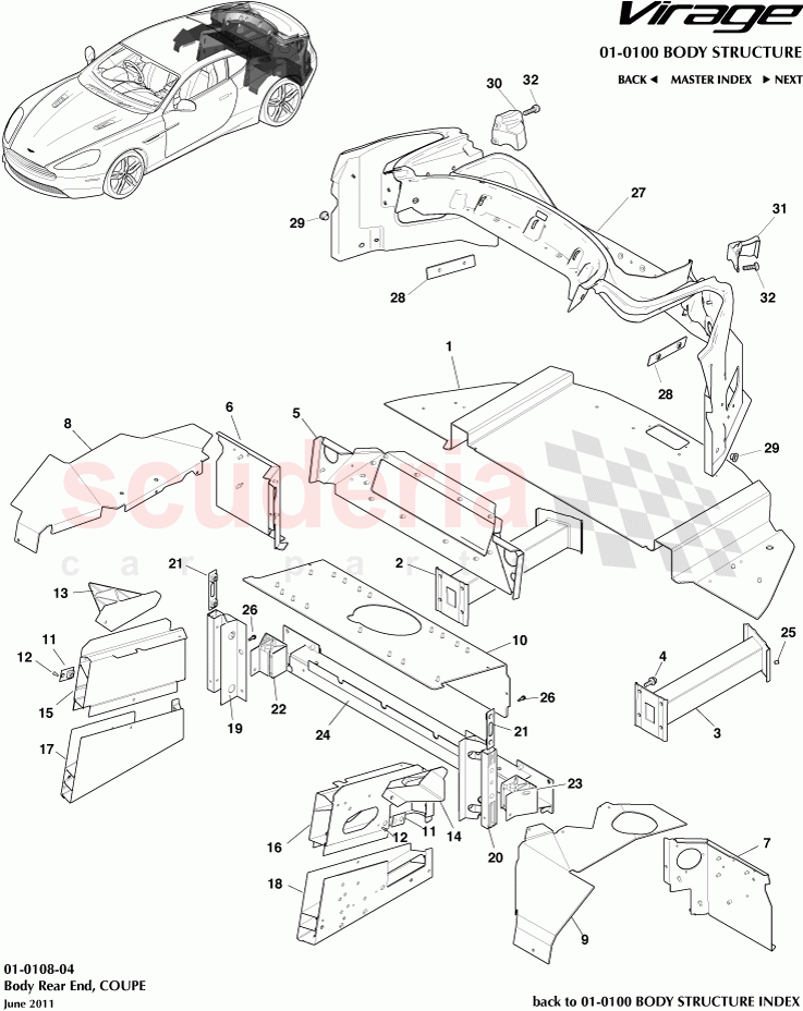 Body Rear End (Coupe) of Aston Martin Aston Martin Virage