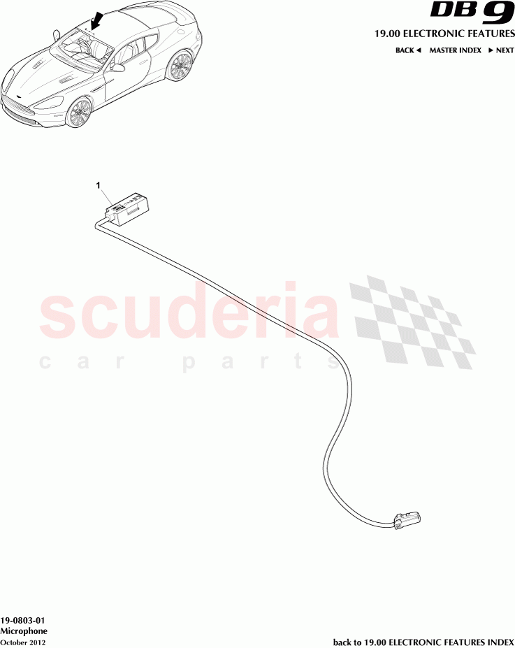 Microphone of Aston Martin Aston Martin DB9 (2013-2016)