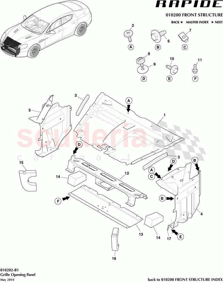 Grille Opening Panel of Aston Martin Aston Martin Rapide