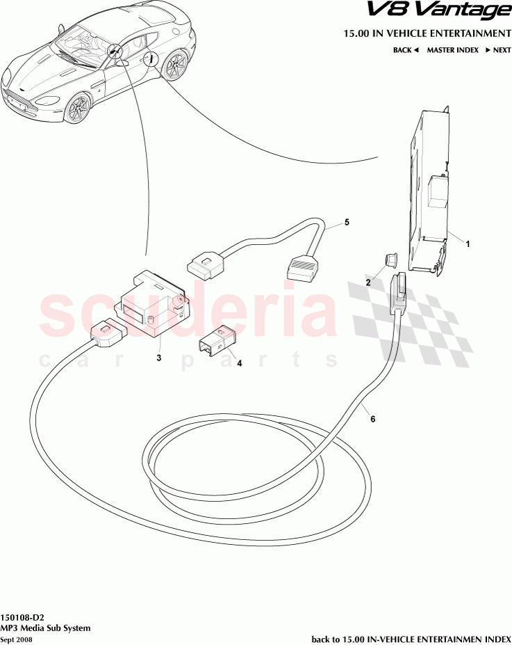 MP3 Media Sub System of Aston Martin Aston Martin V8 Vantage