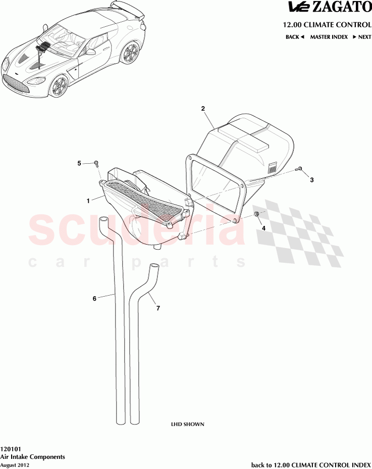 Air Intake Components of Aston Martin Aston Martin V12 Zagato