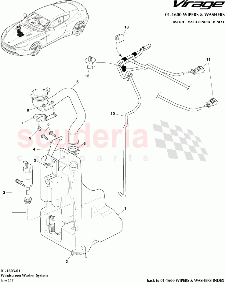 Windscreen Washer System of Aston Martin Aston Martin Virage