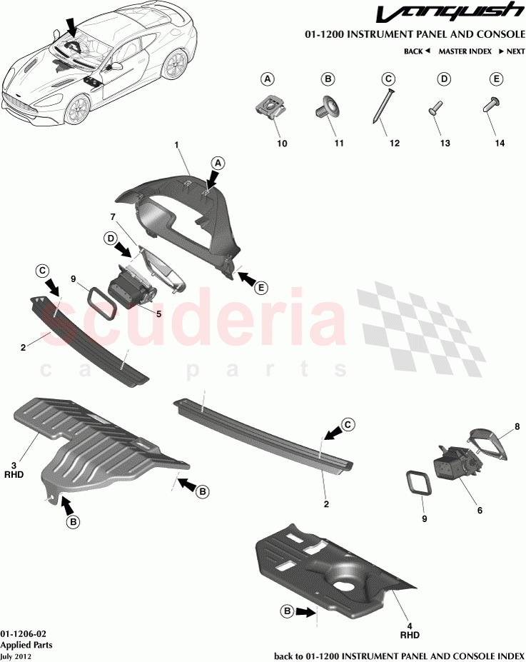 Applied Parts of Aston Martin Aston Martin Vanquish (2012+)