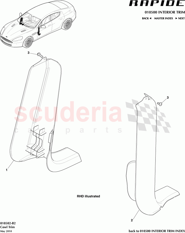 Cowl Trim of Aston Martin Aston Martin Rapide