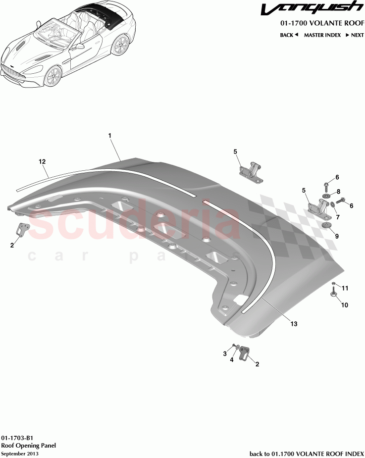 Roof Opening Panel of Aston Martin Aston Martin Vanquish (2012+)