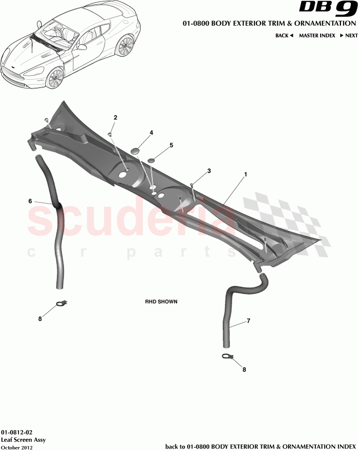 Leaf Screen Assembly of Aston Martin Aston Martin DB9 (2013-2016)