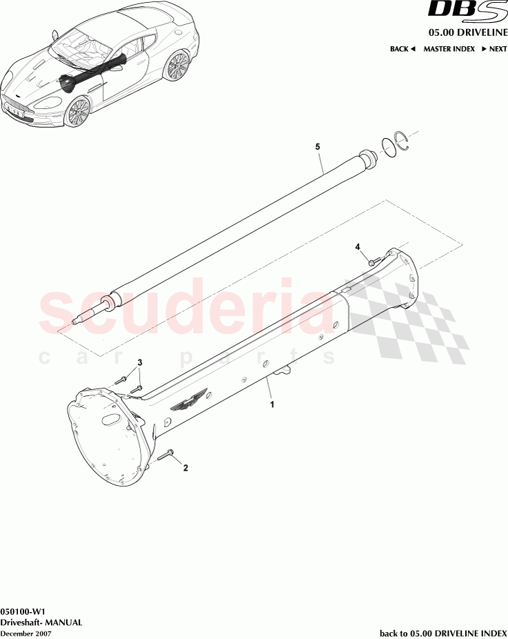 Driveshaft (Manual) of Aston Martin Aston Martin DBS V12