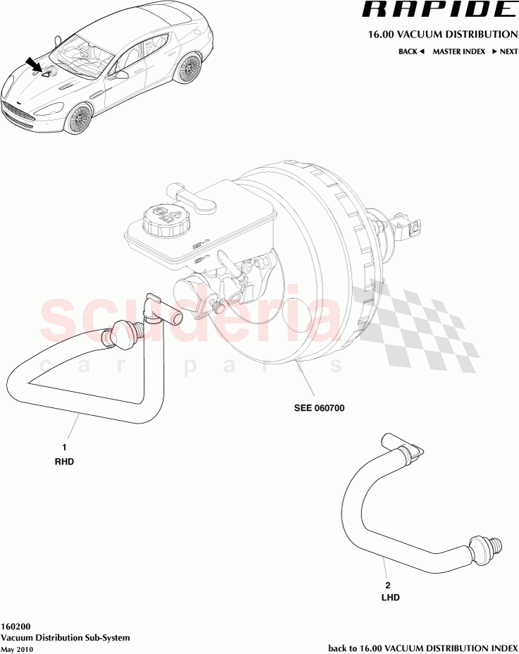 Vacuum Distribution Subsystem of Aston Martin Aston Martin Rapide