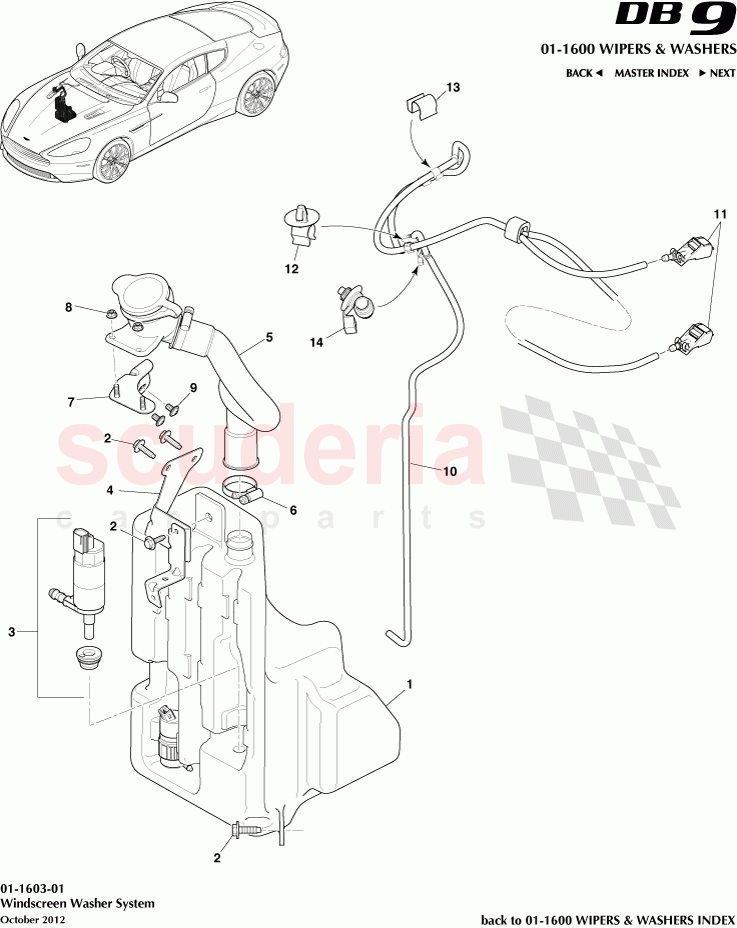 Windscreen Washer System of Aston Martin Aston Martin DB9 (2013-2016)