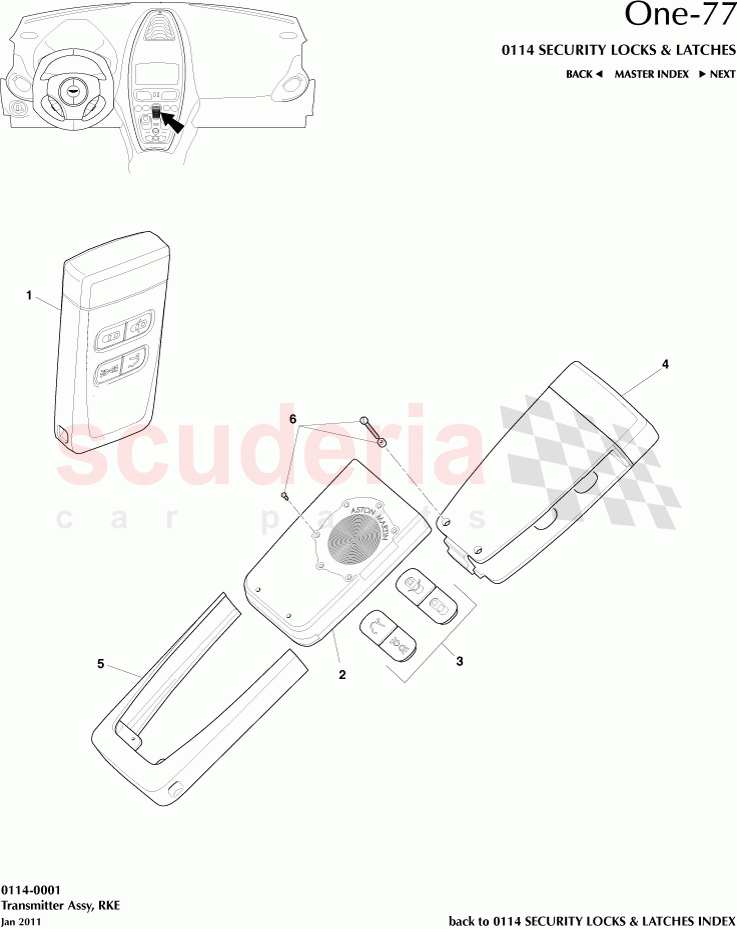 Transmitter Assembly, RKE of Aston Martin Aston Martin One-77