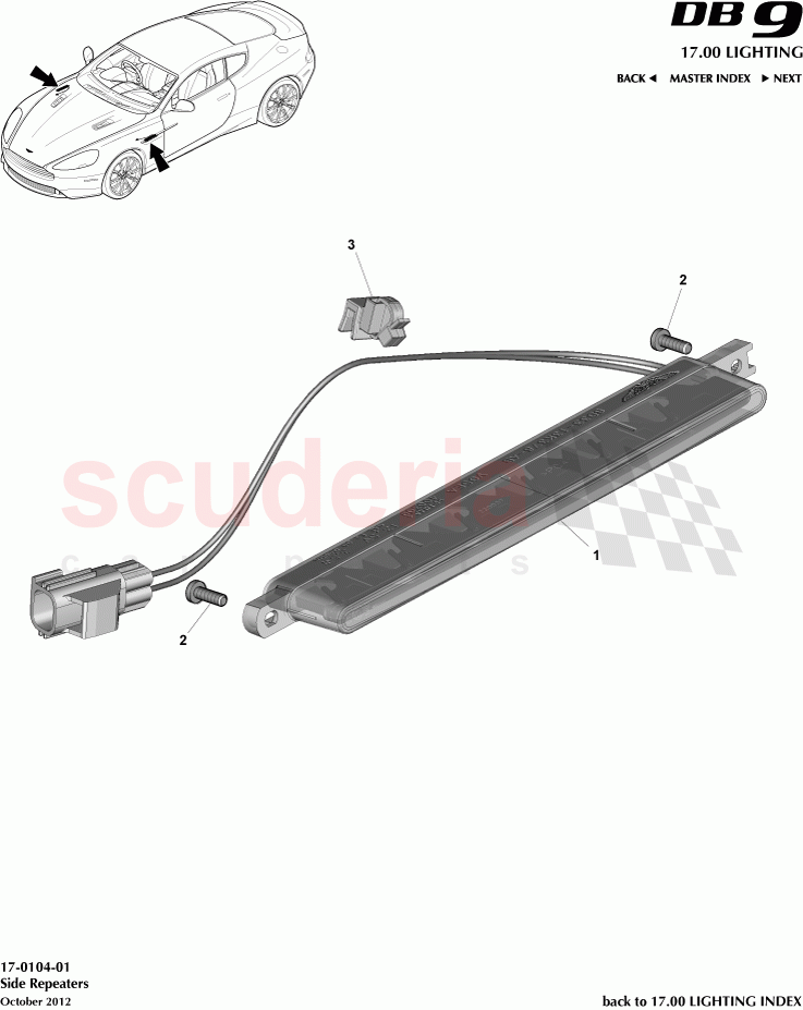 Side Repeaters of Aston Martin Aston Martin DB9 (2013-2016)