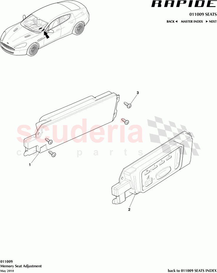 Memory Seat Adjustment of Aston Martin Aston Martin Rapide