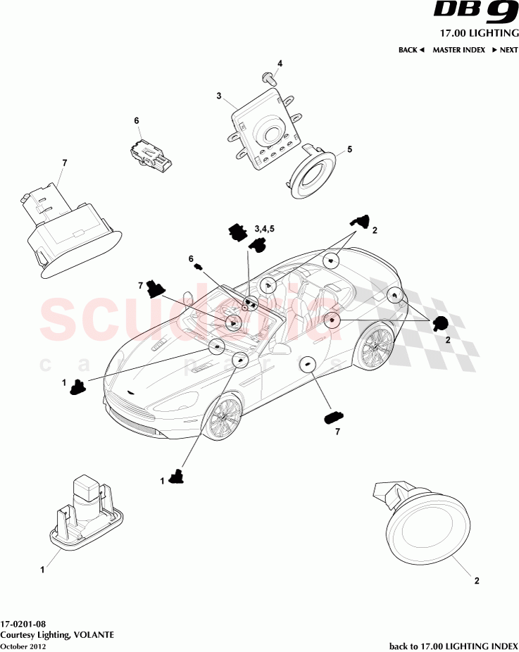 Courtesy Lighting, VOLANTE of Aston Martin Aston Martin DB9 (2013-2016)