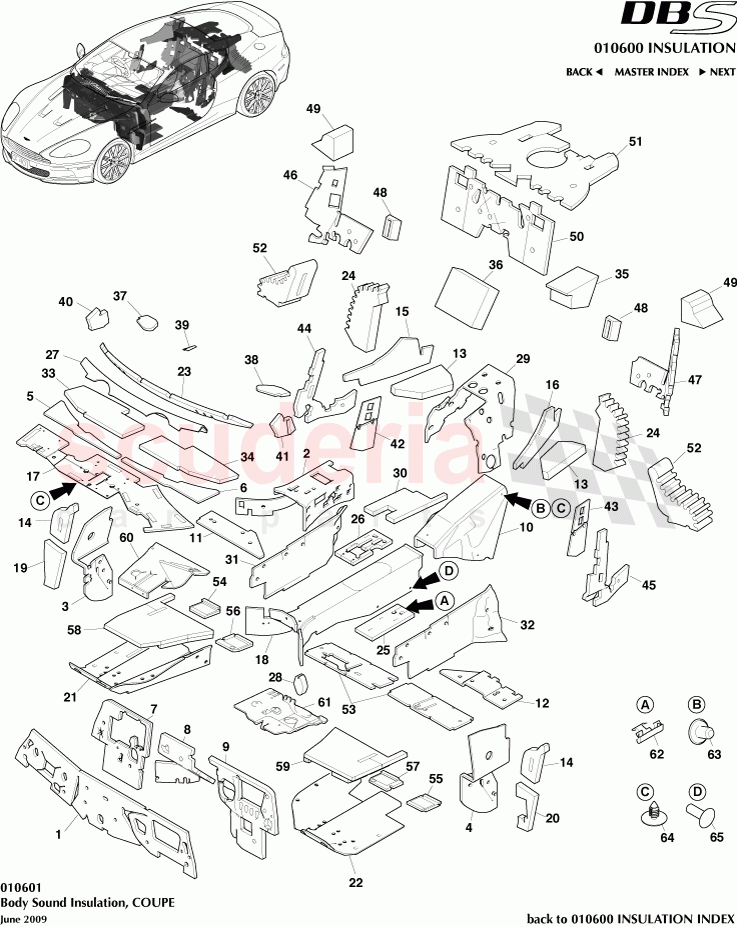 Body Sound Insulation (Coupe) of Aston Martin Aston Martin DBS V12