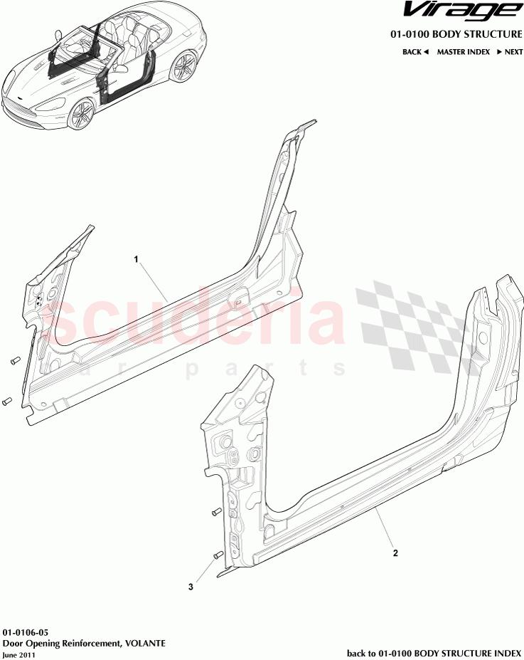 Door Opening Reinforcement (Volante) of Aston Martin Aston Martin Virage