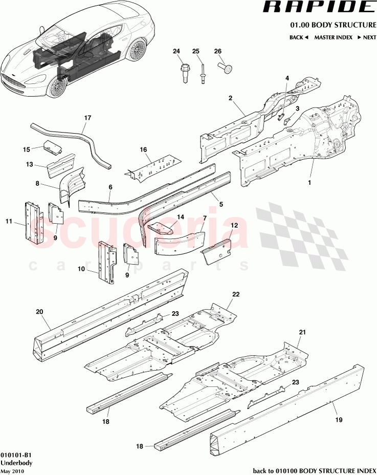 Underbody of Aston Martin Aston Martin Rapide