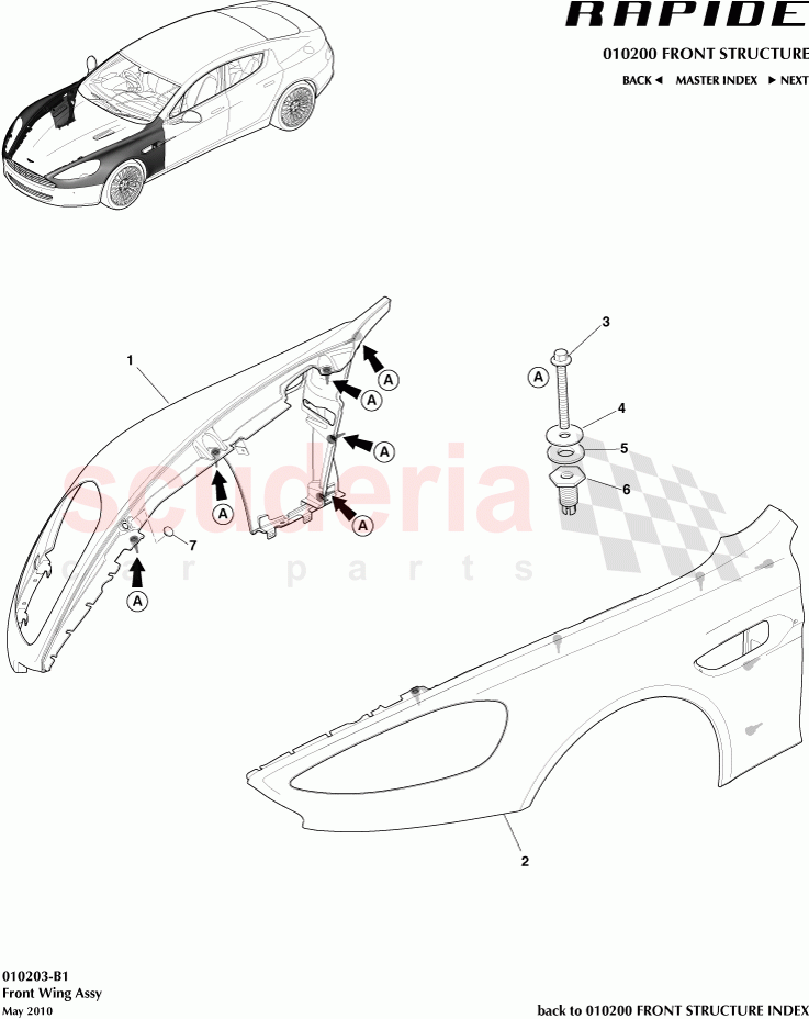 Front Wing Assembly of Aston Martin Aston Martin Rapide