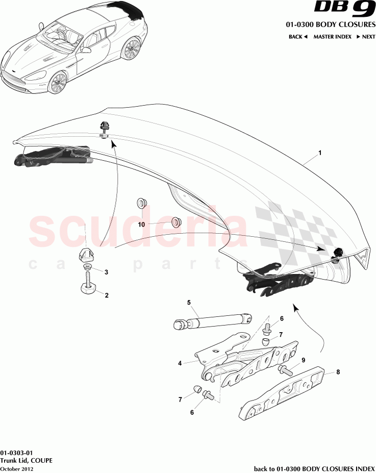 Trunk Lid, COUPE of Aston Martin Aston Martin DB9 (2013-2016)