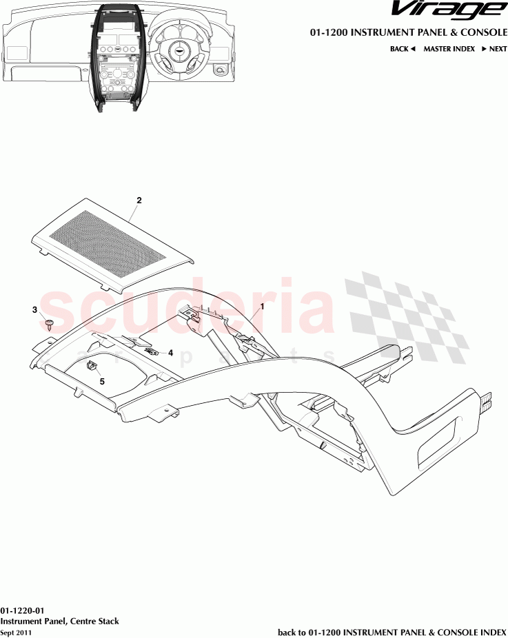 Instrument Panel, Centre Stack of Aston Martin Aston Martin Virage