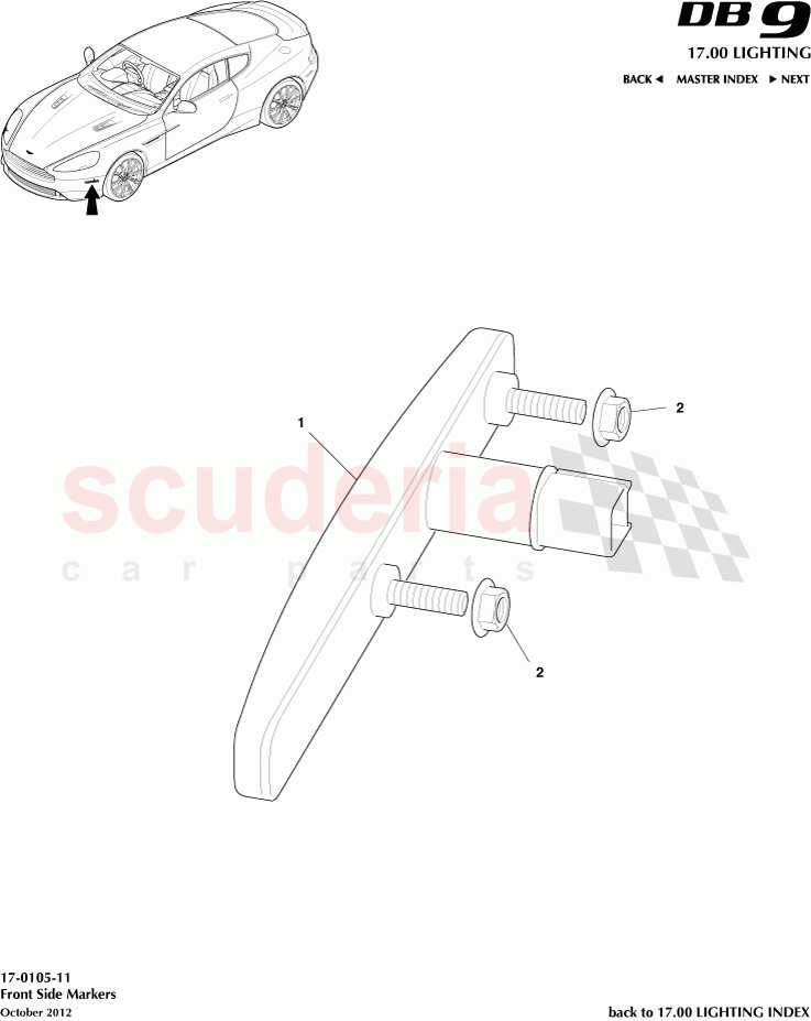 Front Side Markers of Aston Martin Aston Martin DB9 (2013-2016)