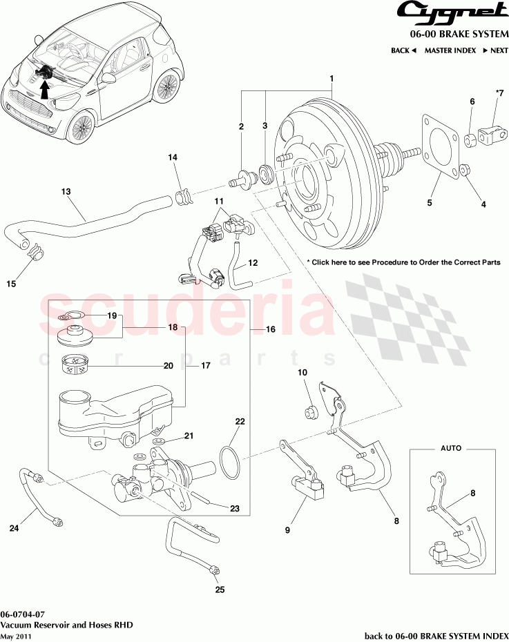 Vacuum Reservoir and Hoses RHD of Aston Martin Aston Martin Cygnet