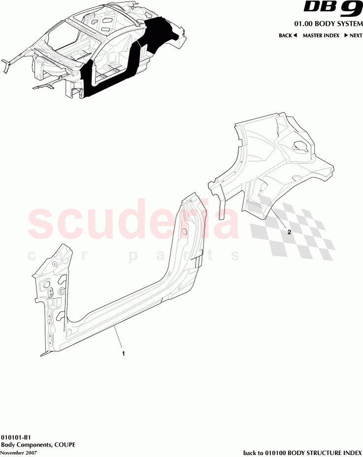 Body Components (Coupe) of Aston Martin Aston Martin DB9 (2004-2012)