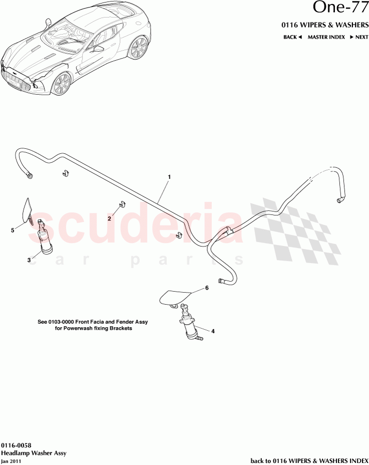 Headlamp Washer Assembly of Aston Martin Aston Martin One-77