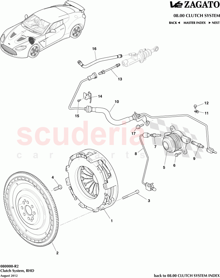 Clutch System, RHD of Aston Martin Aston Martin V12 Zagato