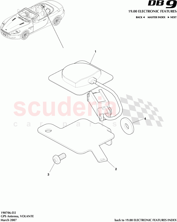 GPS Antenna (Volante) of Aston Martin Aston Martin DB9 (2004-2012)