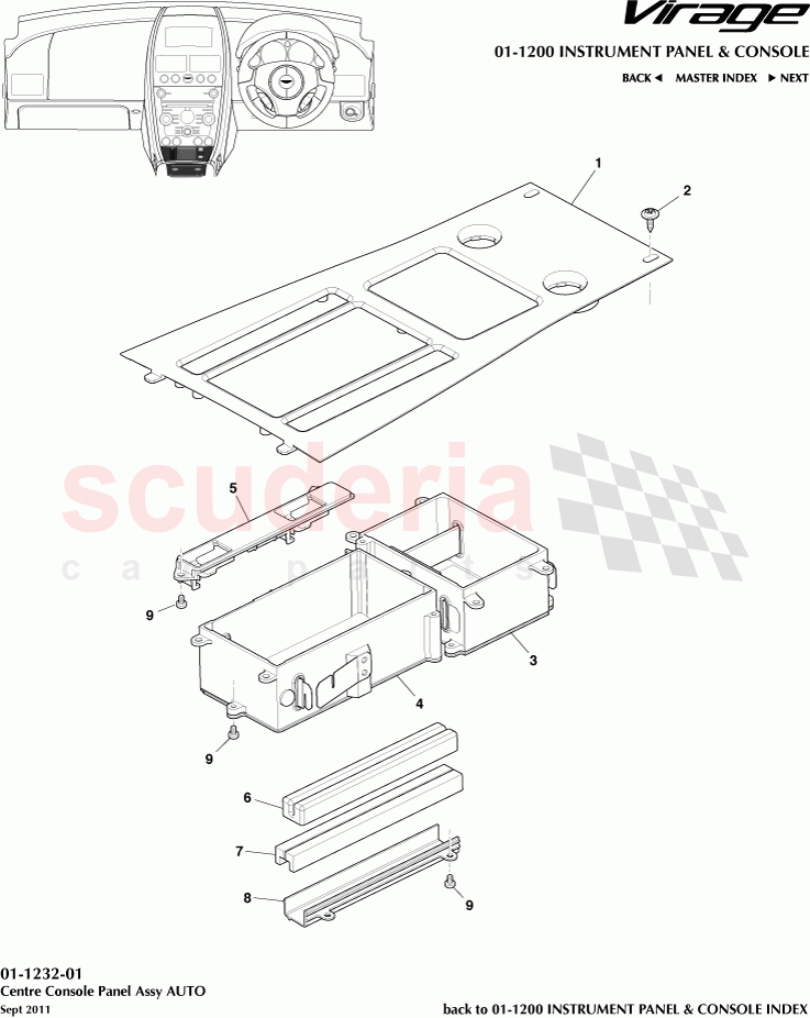 Centre Console Panel Assembly AUTO of Aston Martin Aston Martin Virage