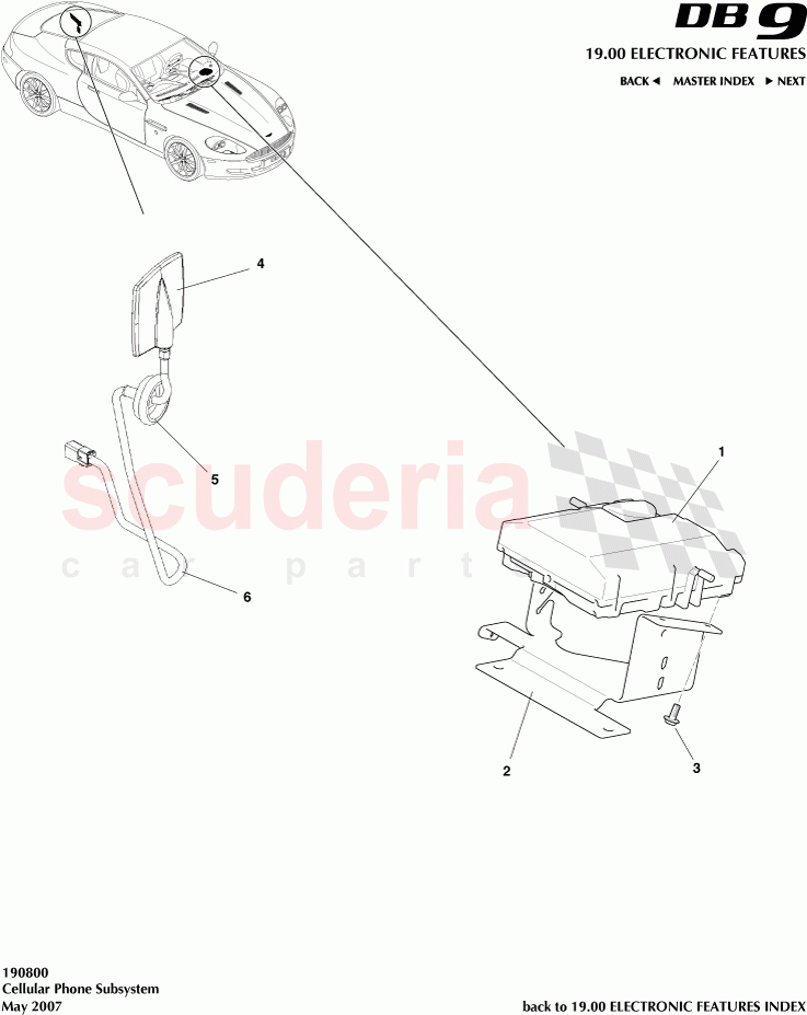 Cellular Phone Subsystem of Aston Martin Aston Martin DB9 (2004-2012)