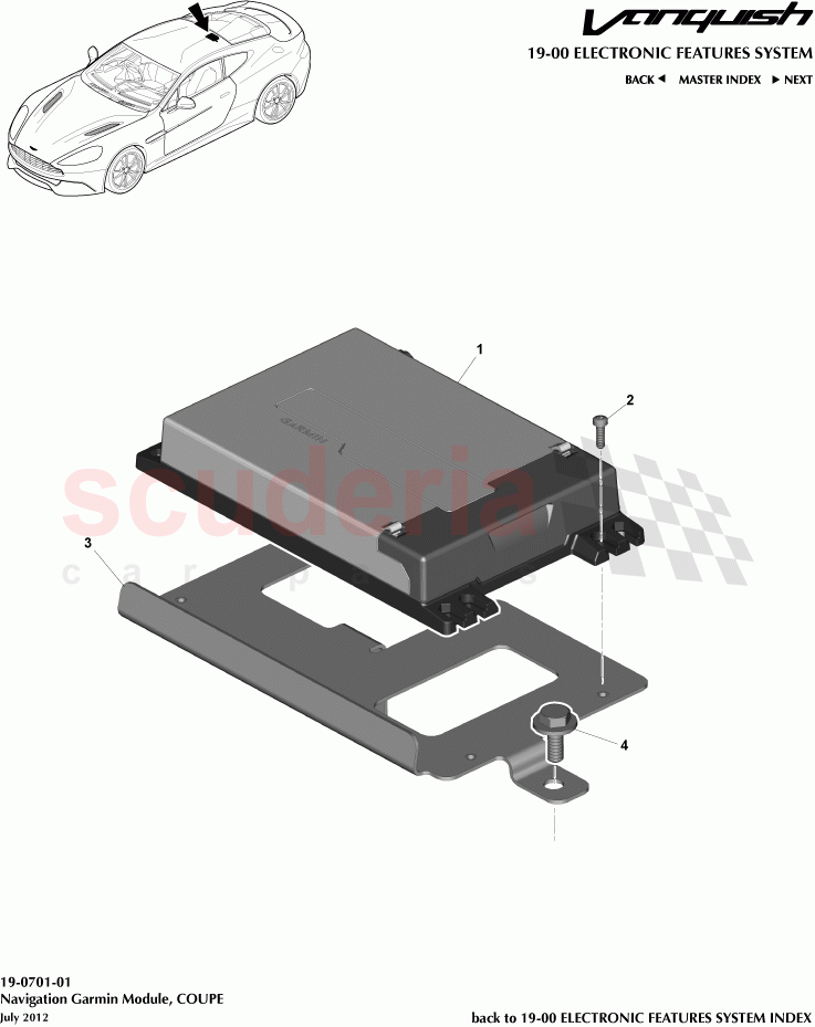 Navigation Garmin Module, COUPE of Aston Martin Aston Martin Vanquish (2012+)