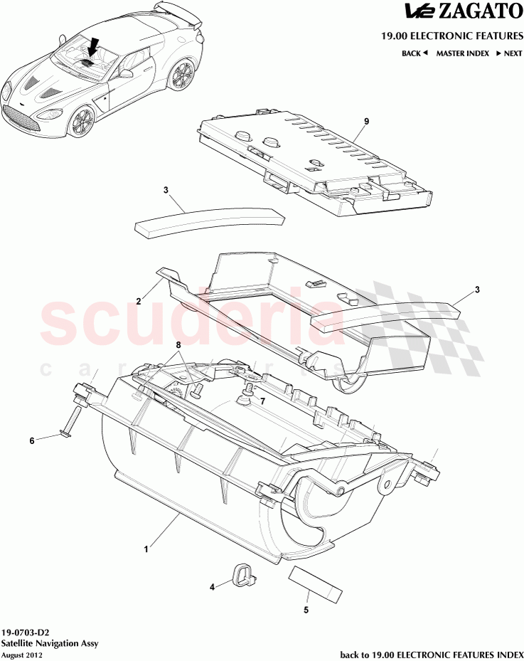 Satellite Navigation Assembly of Aston Martin Aston Martin V12 Zagato