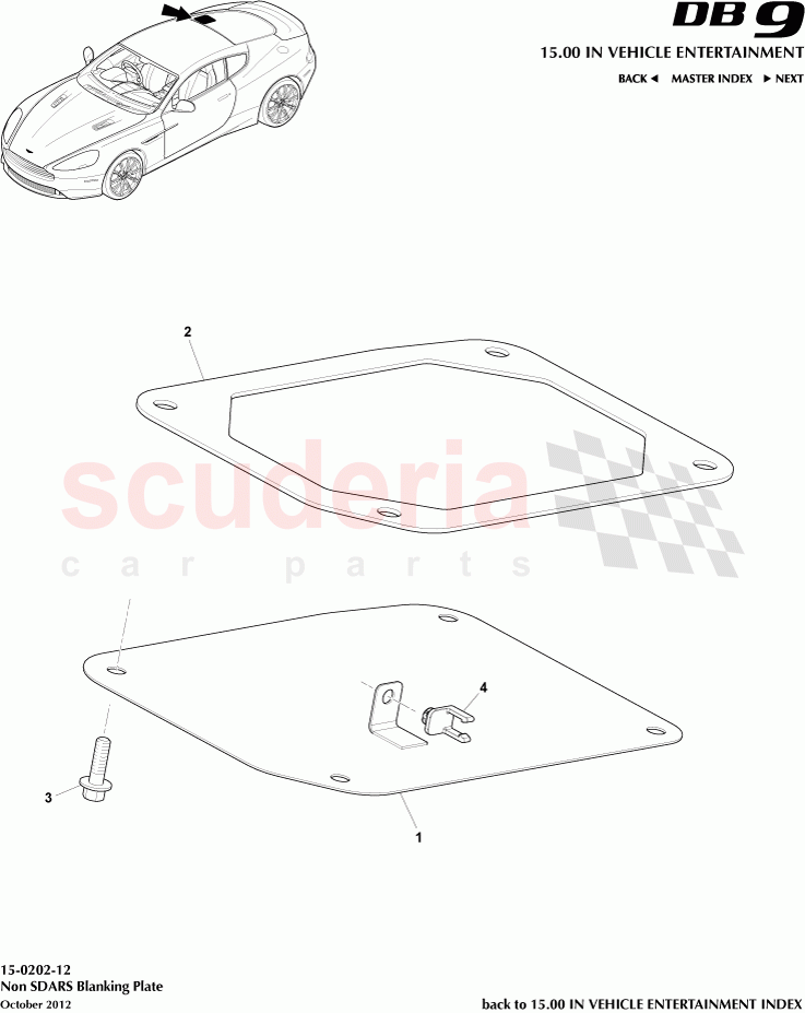 NON SDARS Blanking Plate of Aston Martin Aston Martin DB9 (2013-2016)