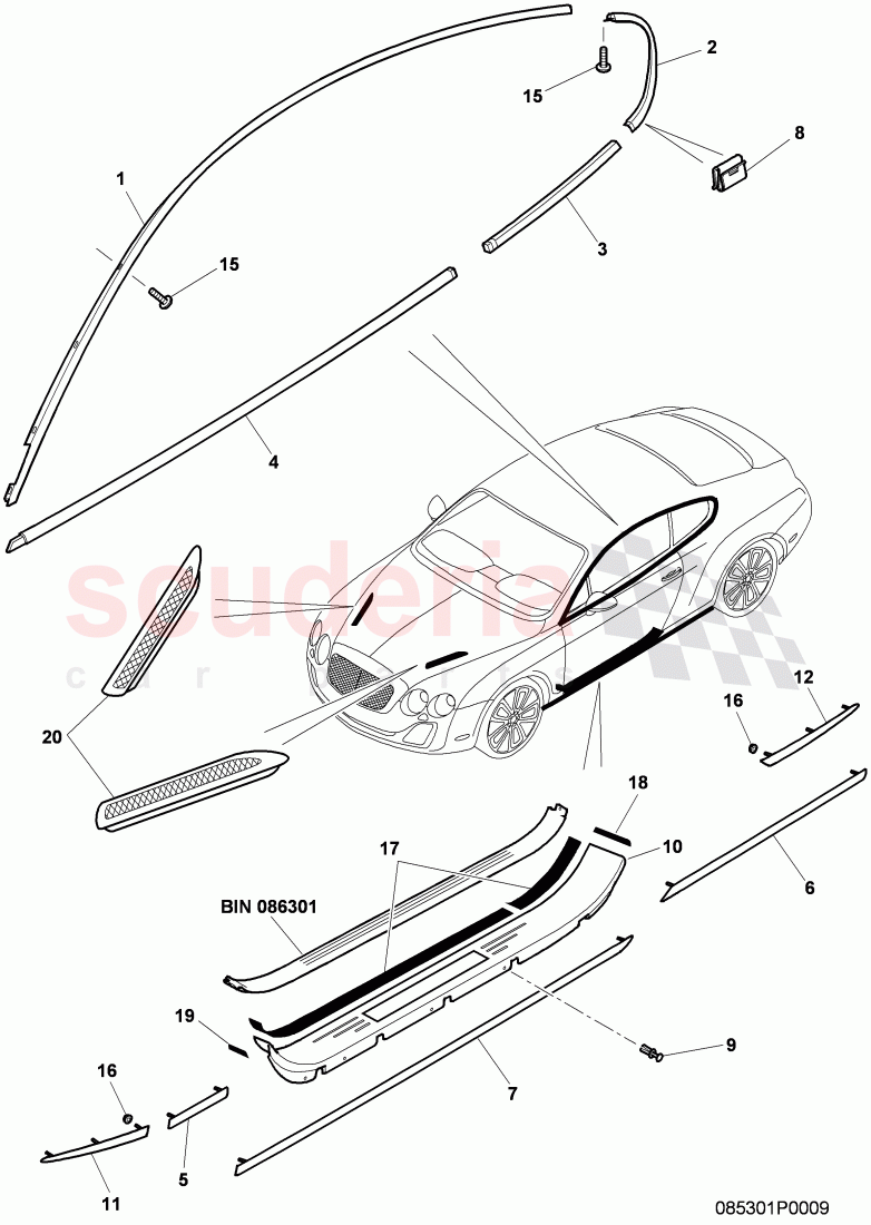 decorative moulding, scuff plate - sill panel of Bentley Bentley Continental Supersports (2009-2011)