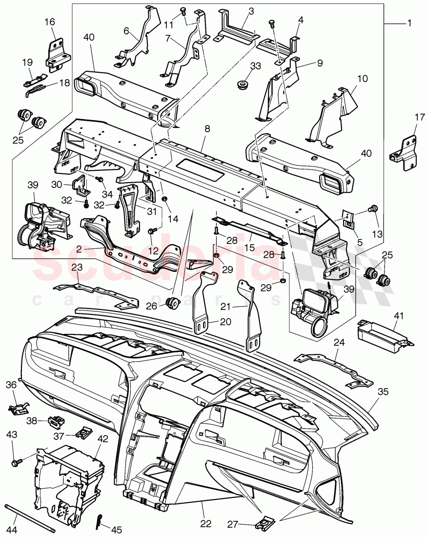 dashboard, dashboard carrier, bracket for dashboard, D - MJ 2012>> of Bentley Bentley Continental Supersports (2009-2011)