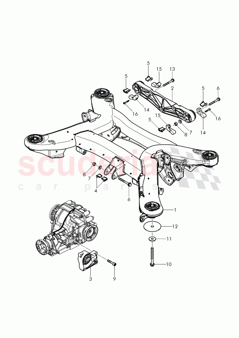 sub-frame, with rubber mounting of Bentley Bentley Continental GT (2011-2018)