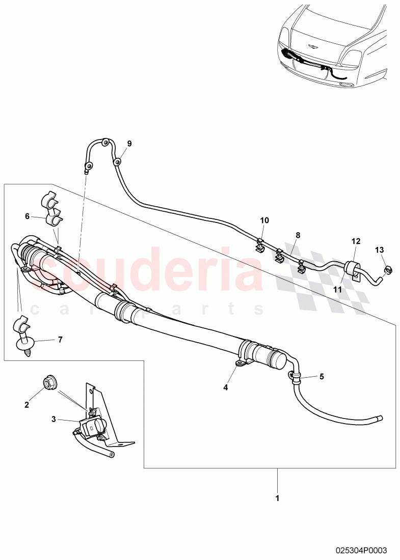 vacuum system, Exhaust muffler with exhaust flap, D - MJ 2007>>, F >> 3W-8-053 597 of Bentley Bentley Continental Flying Spur (2006-2012)