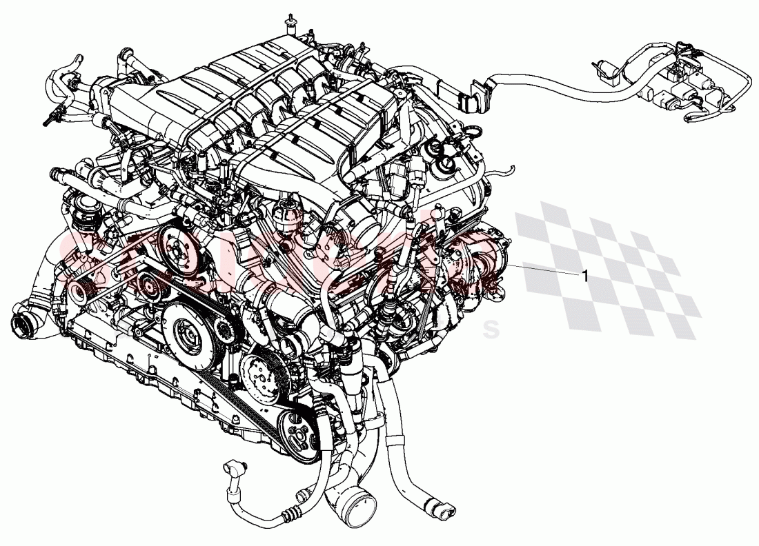 engine, complete, miscellaneousmaterial, Parts set for engine and gear lowering, F >> 3W-D-082 508, F >> ZA-D-082 508 of Bentley Bentley Continental GT (2011-2018)